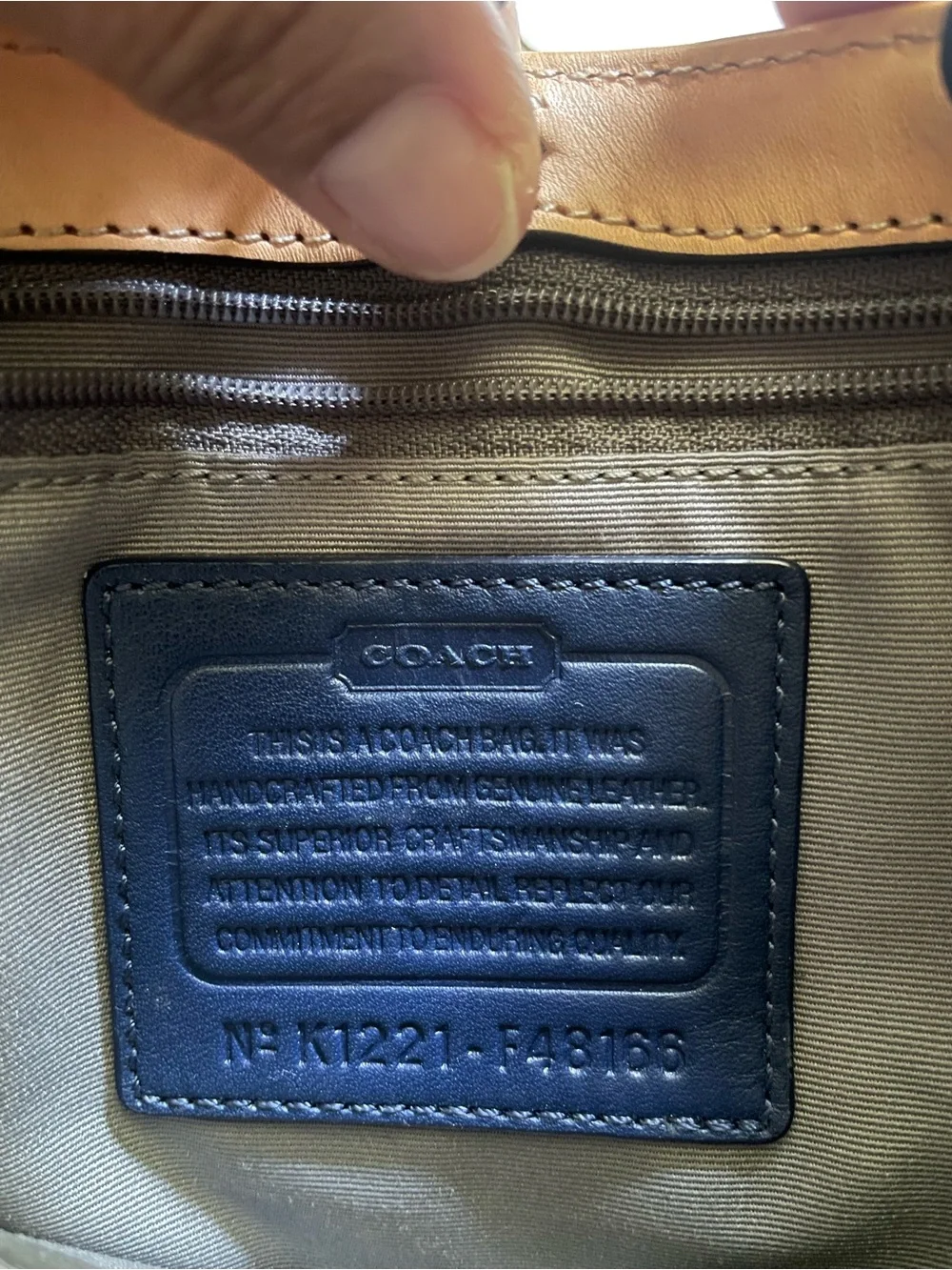 COACH PEYTON EMBOSSED BLUE PATTEN LEATHER F48166